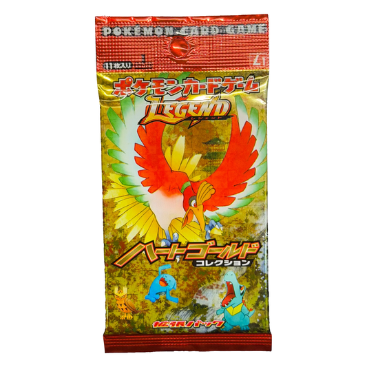 Japanese HeartGold Collection L1 1st Edition booster pack featuring Ho-Oh, Hoothoot, Phanpy and Totodile