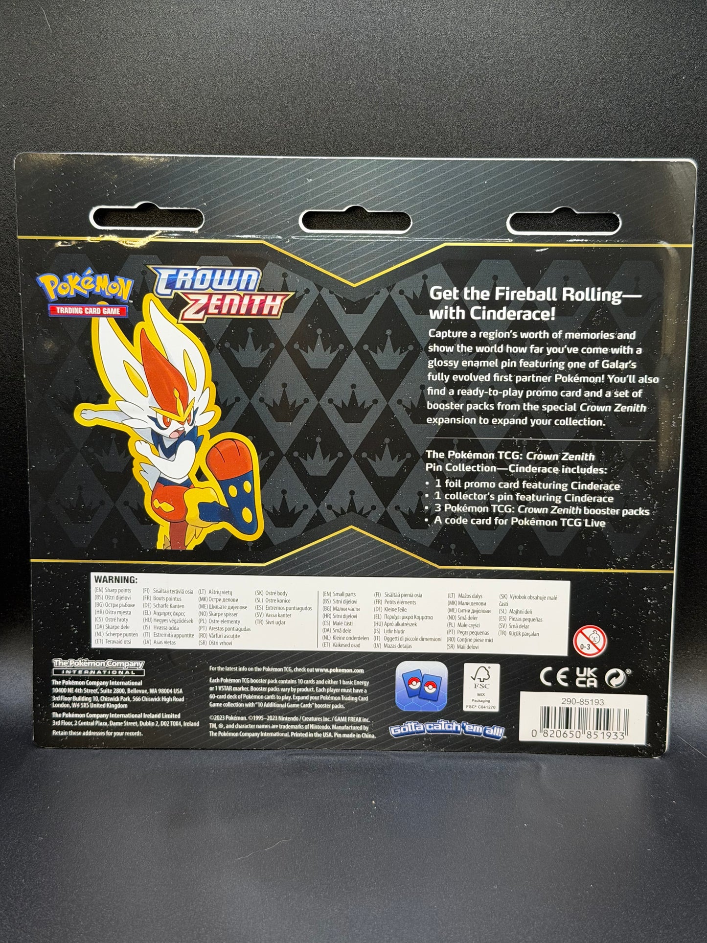 Crown Zenith Pin Collection (Cinderace)