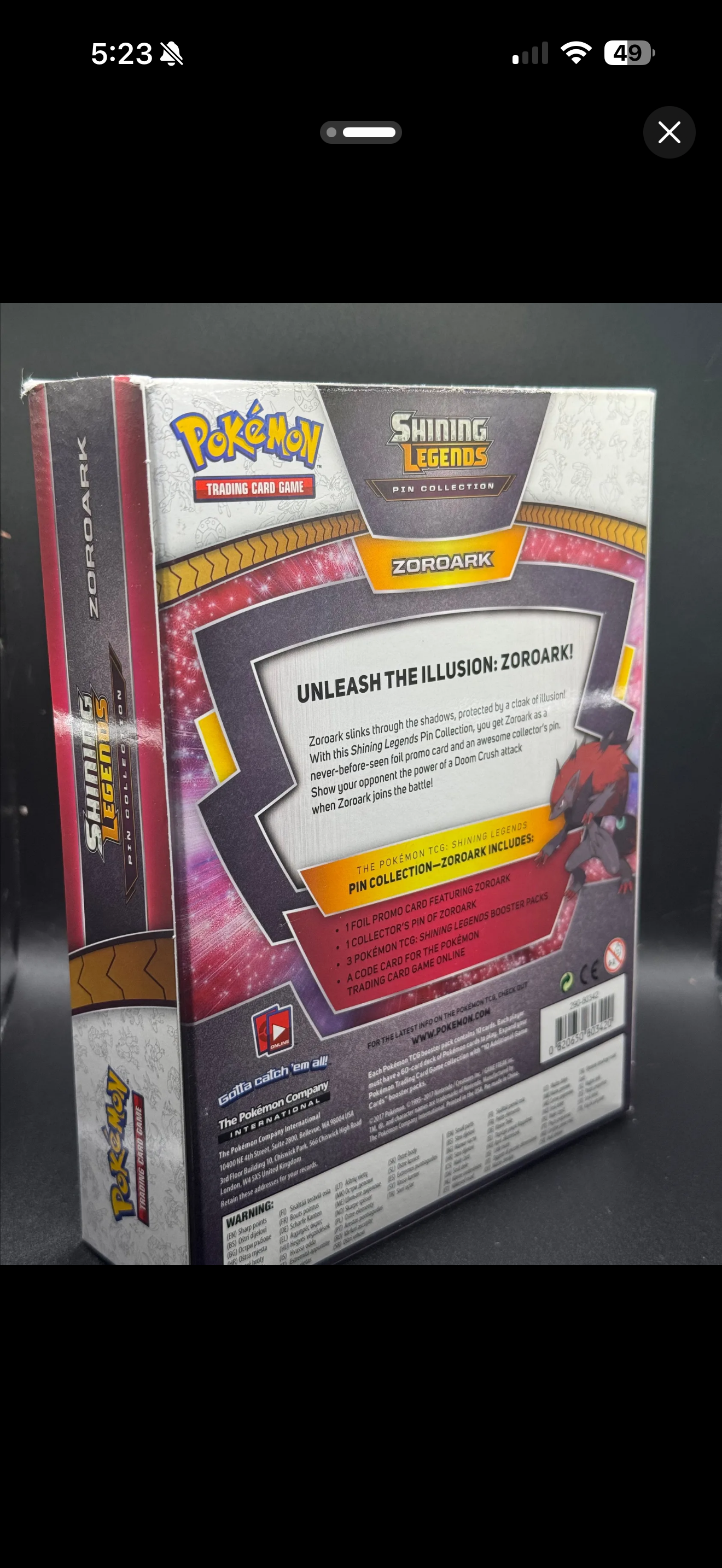 Shining Legends Pin Collection Box (Zoroark)