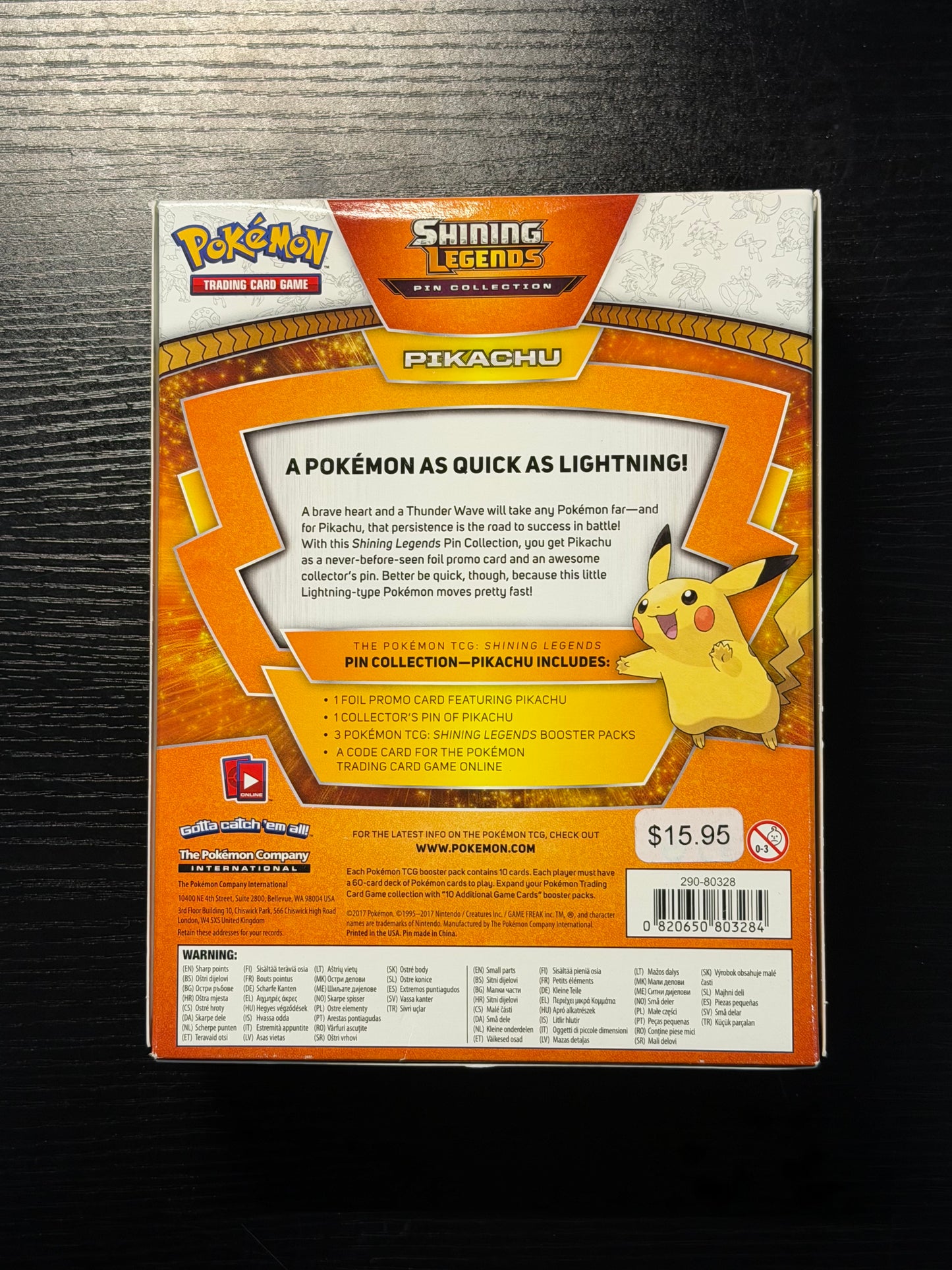 Shining Legends Pin Collection (Pikachu)