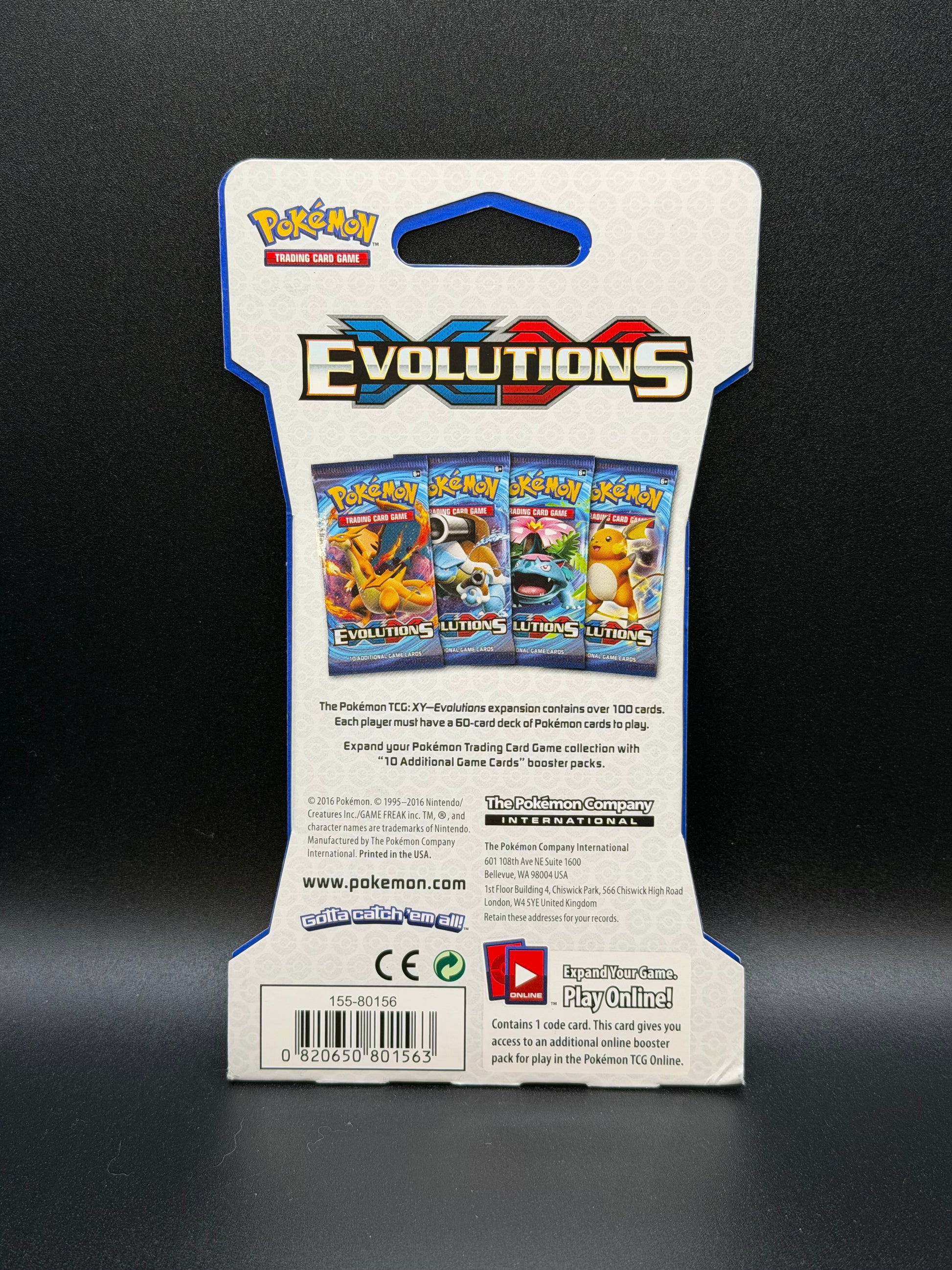 pokemon card pack 2016 Evolutions Sleeved Booster Pack